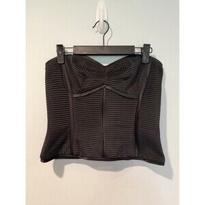 Veronique Young Strapless Corset Bustier Top Womens 8 Black Festival Whimsigoth